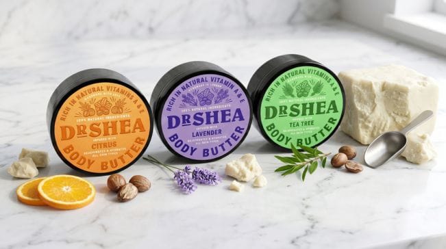 dr shea citrus lavender and tea tree varients body butters