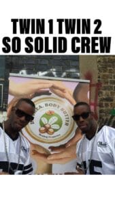 dr shea body butter and black soap with so solid twins