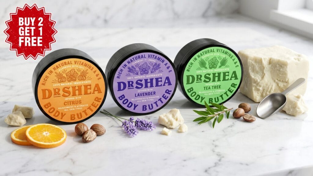 How to Protect and Soothe Irritated Skin Naturally During a 30°C UK Heatwave dr shea body butter buy 2 get 1 free