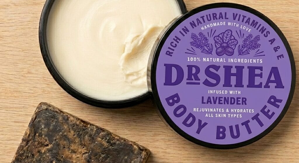 Calm & Restore: The Essential Guide to Dr Shea Lavender Shea Body Butter dr shea Lavender duo collection body butter & african black soap. eczema acne natural 3 ingredient skincare