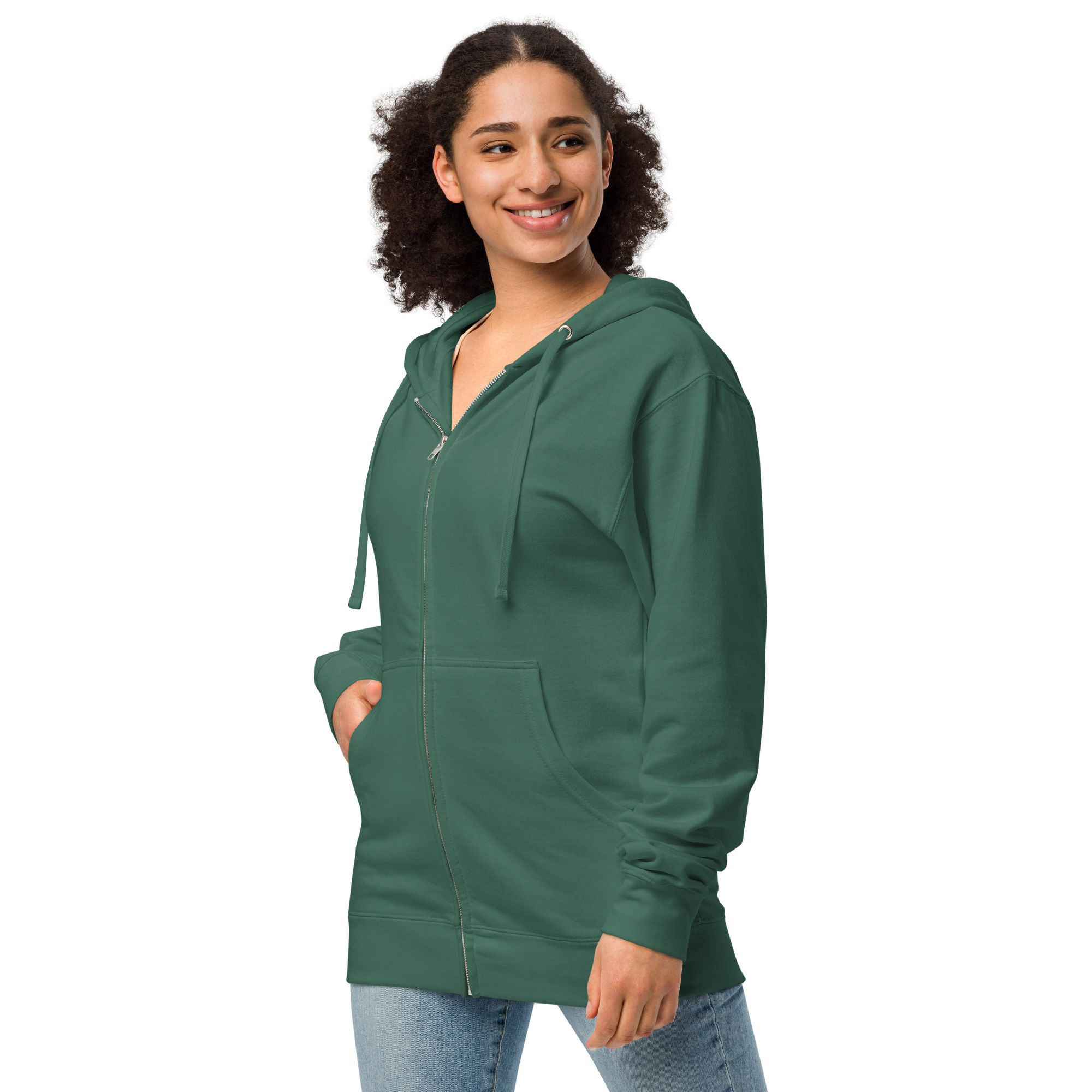 Unisex fleece zip up hoodie - Image 19