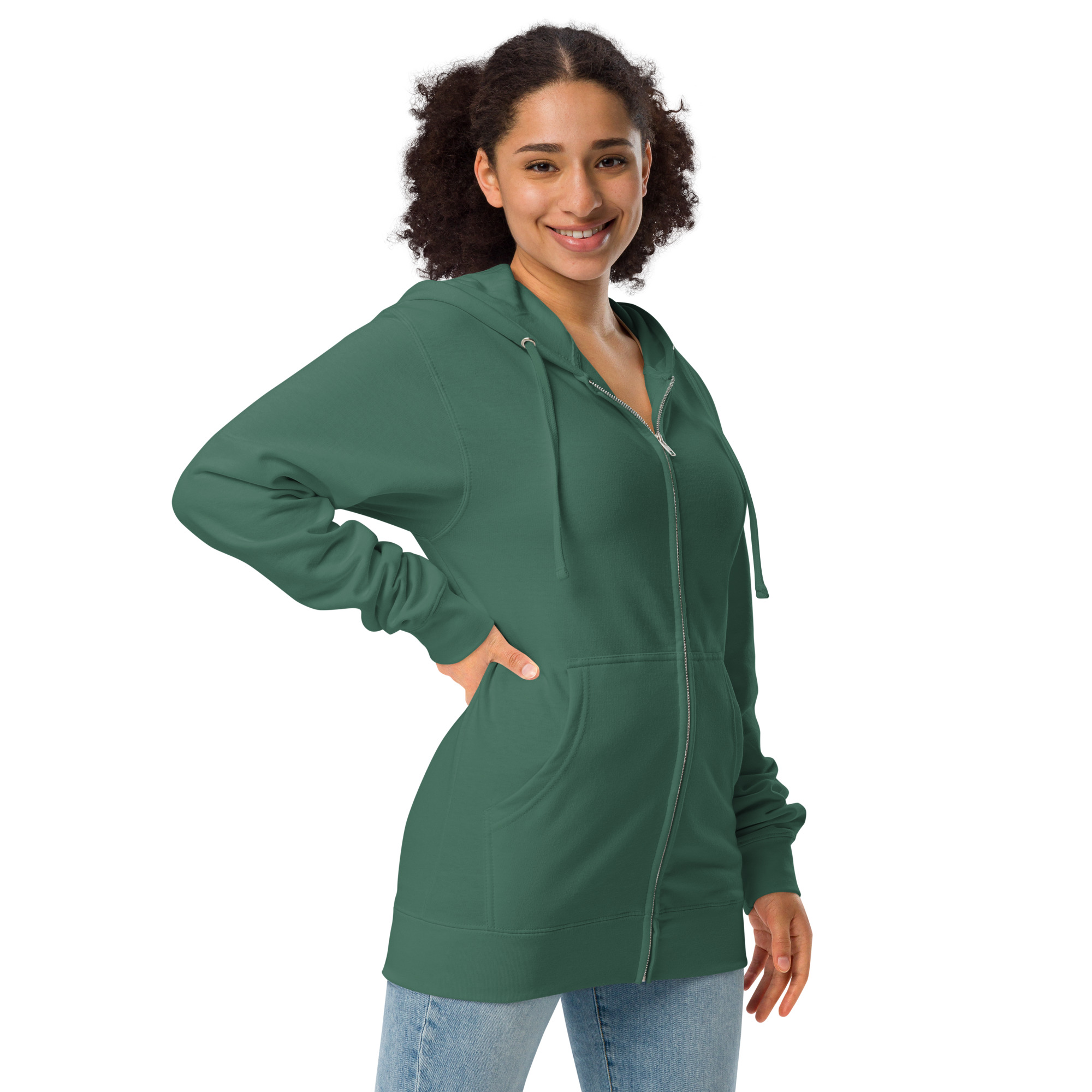 Unisex fleece zip up hoodie - Image 20