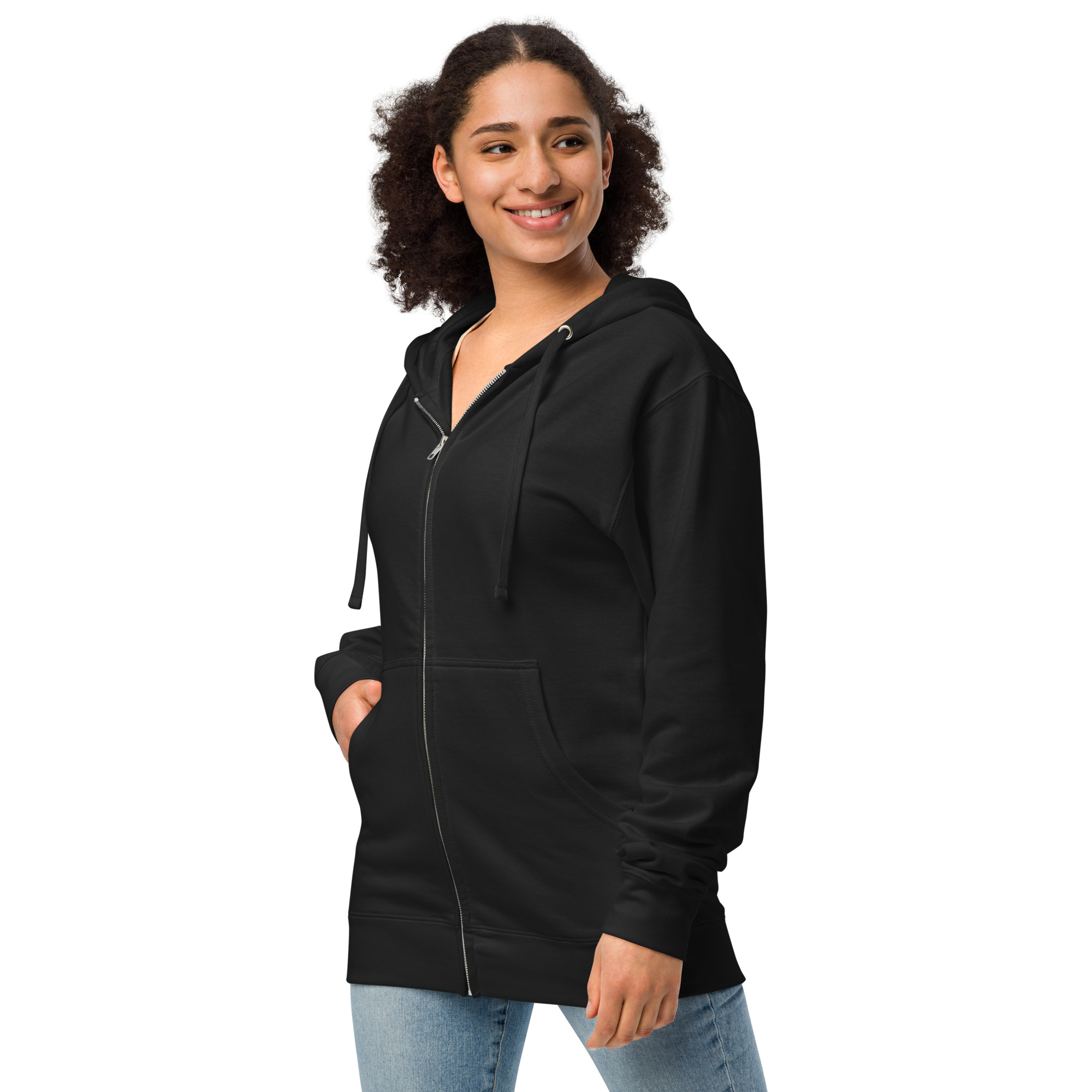 Unisex fleece zip up hoodie - Image 4
