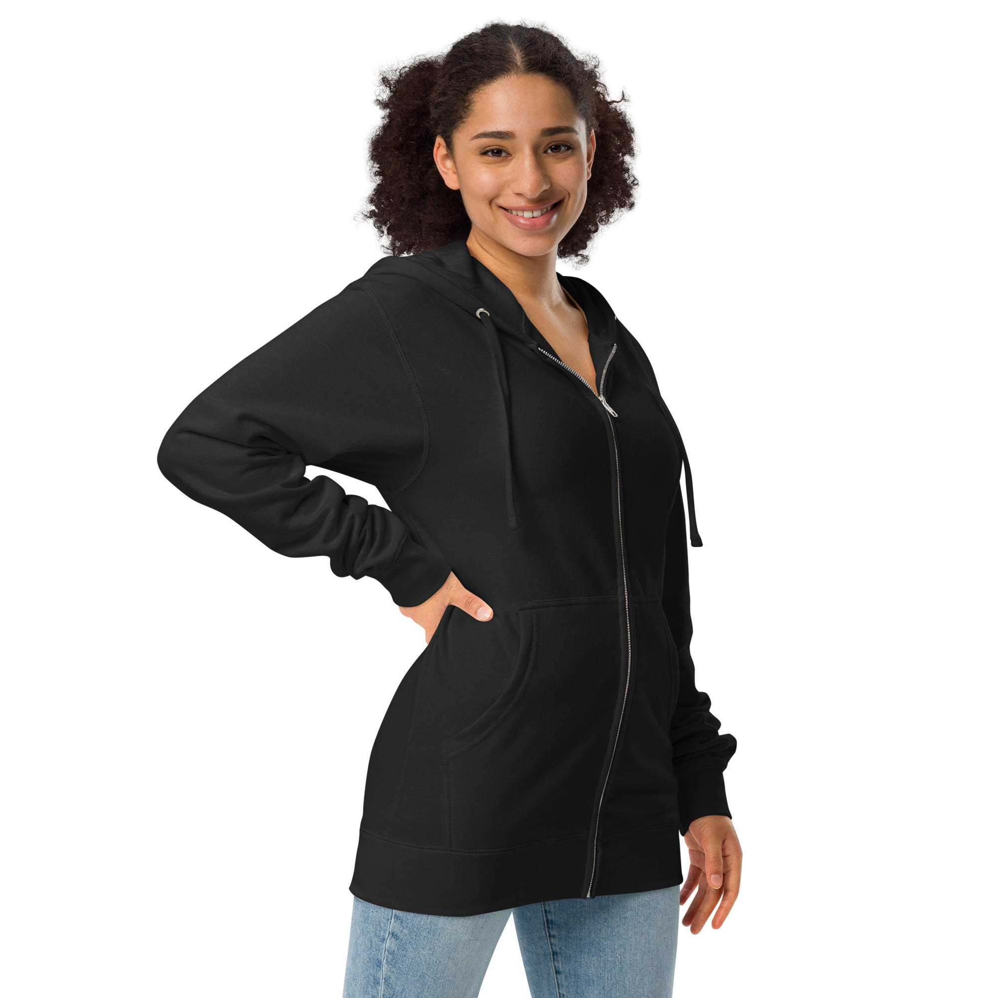 Unisex fleece zip up hoodie - Image 5