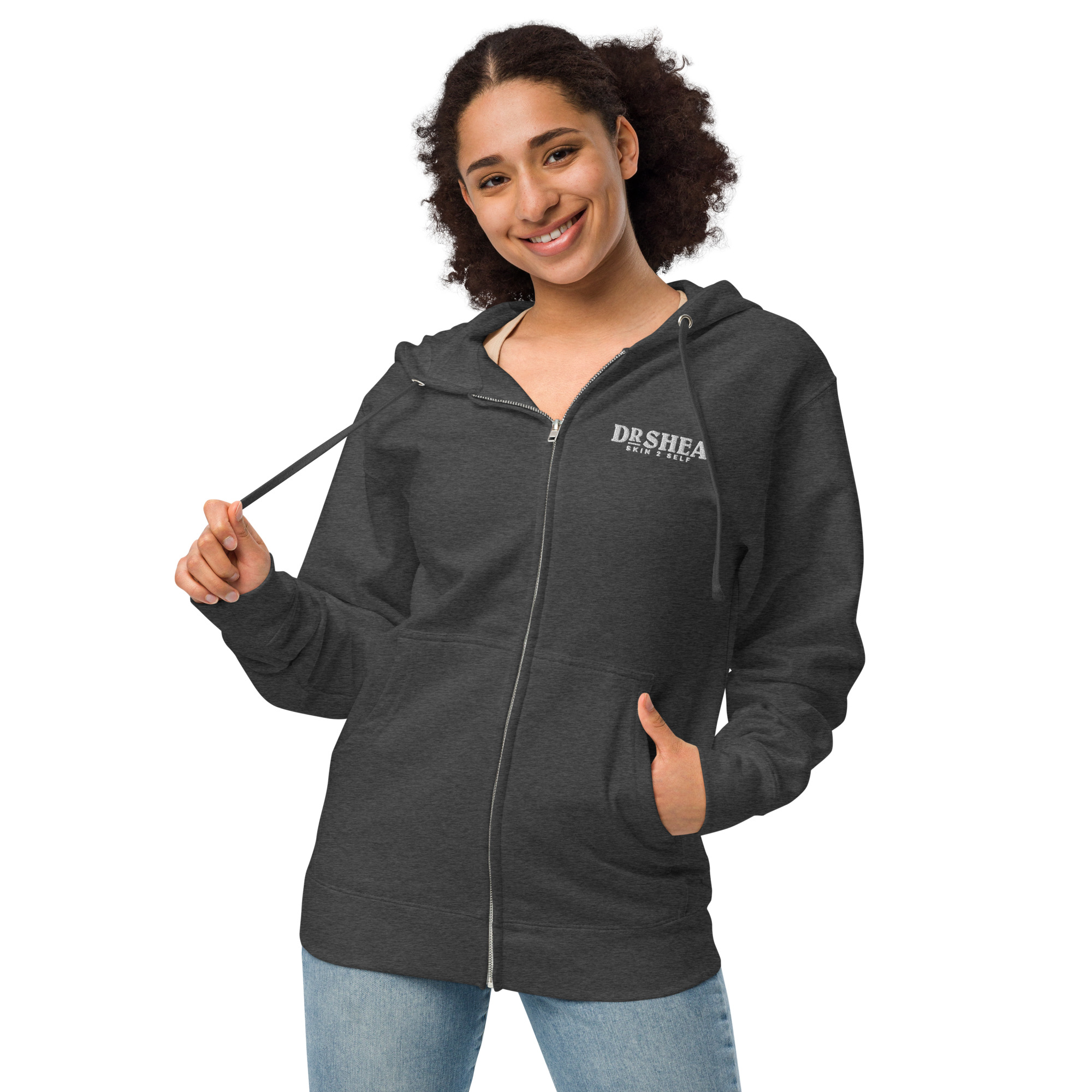 Unisex fleece zip up hoodie - Image 11