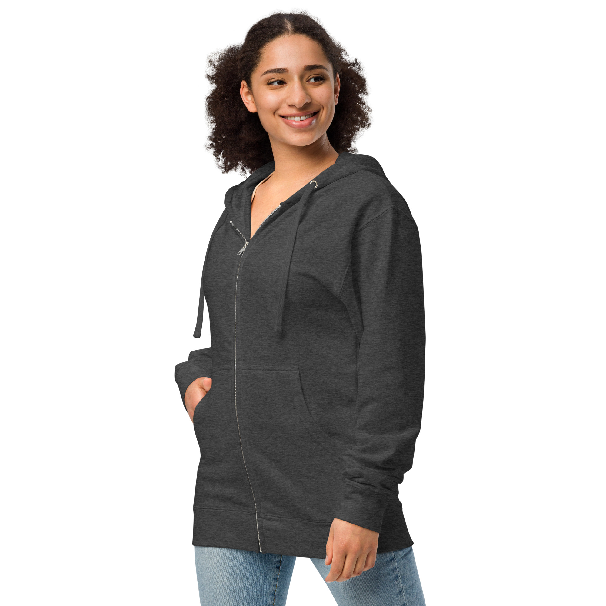 Unisex fleece zip up hoodie - Image 14