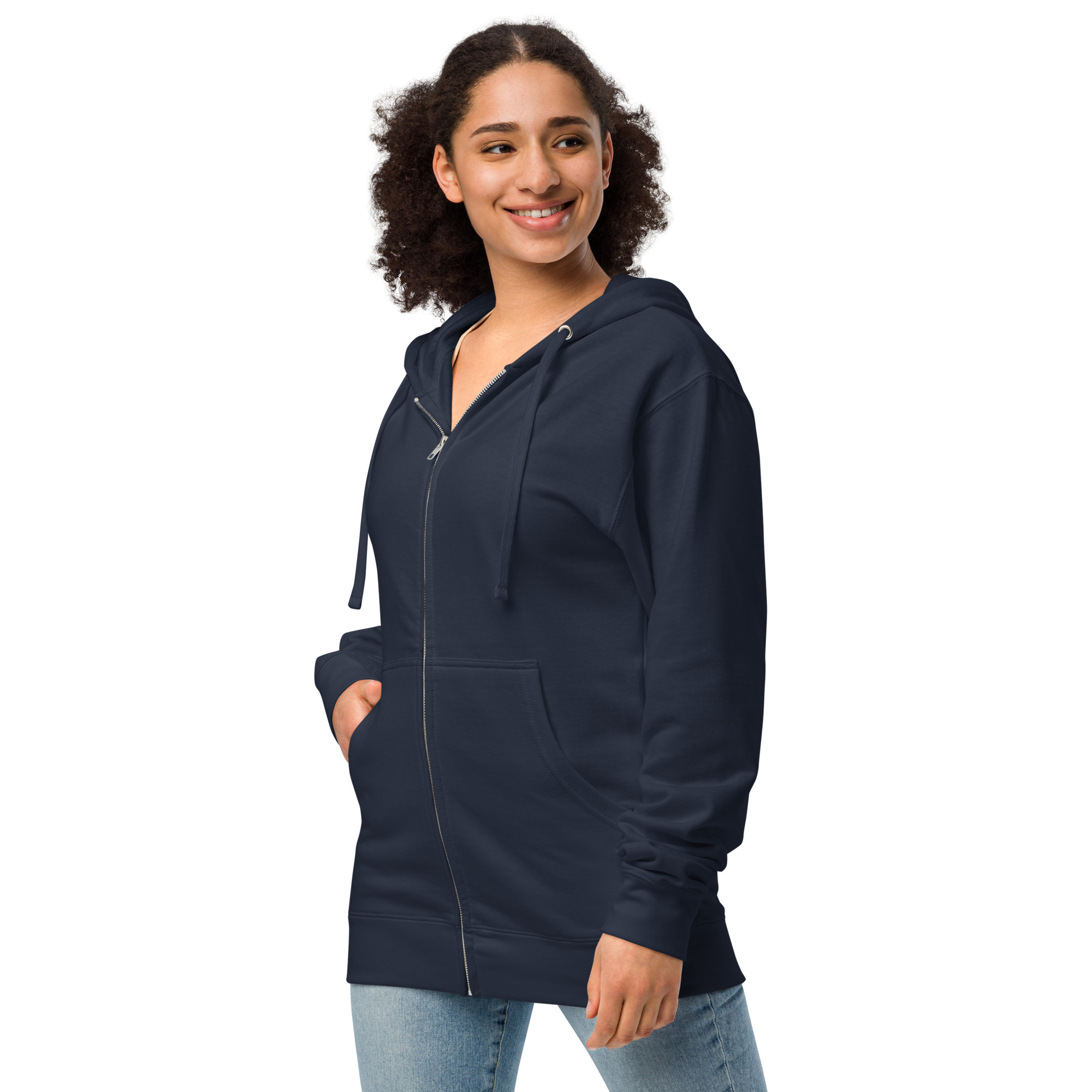 Unisex fleece zip up hoodie - Image 9